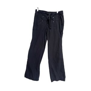 Vtg‎ 90s Y2K Victoria's Secret London Jean Pants 8 Black Chino Cotton Grunge